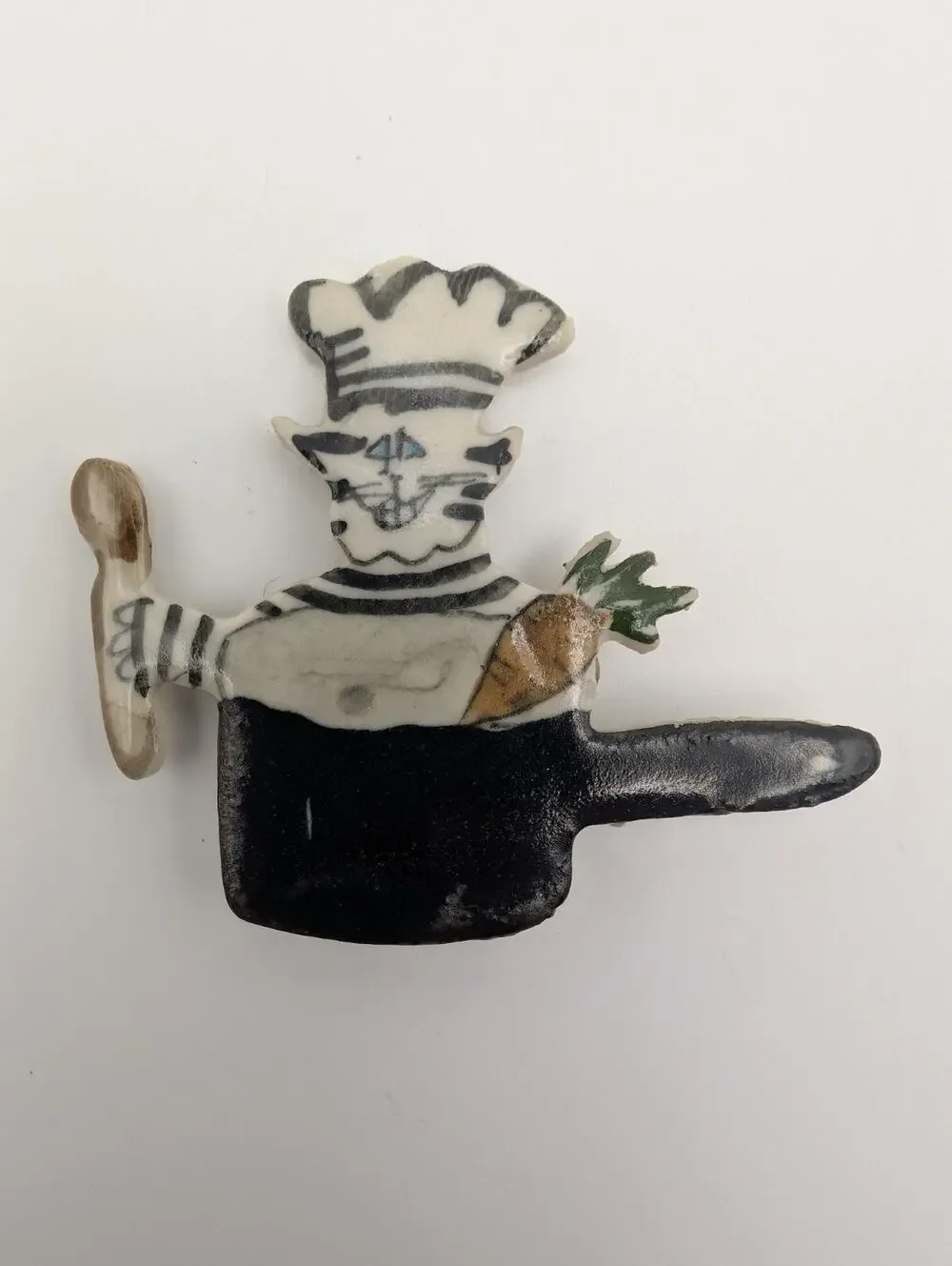 Aunt Lilly's Porcelain Personalities Whimsical Chef Cat Brooch